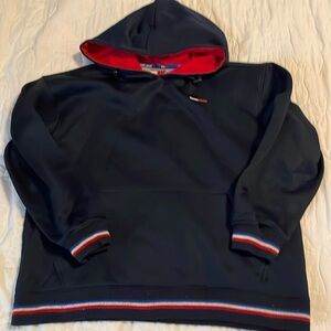 Medium Pull over w/ hood: Tommy Hilfiger w/ front big thru pocket.